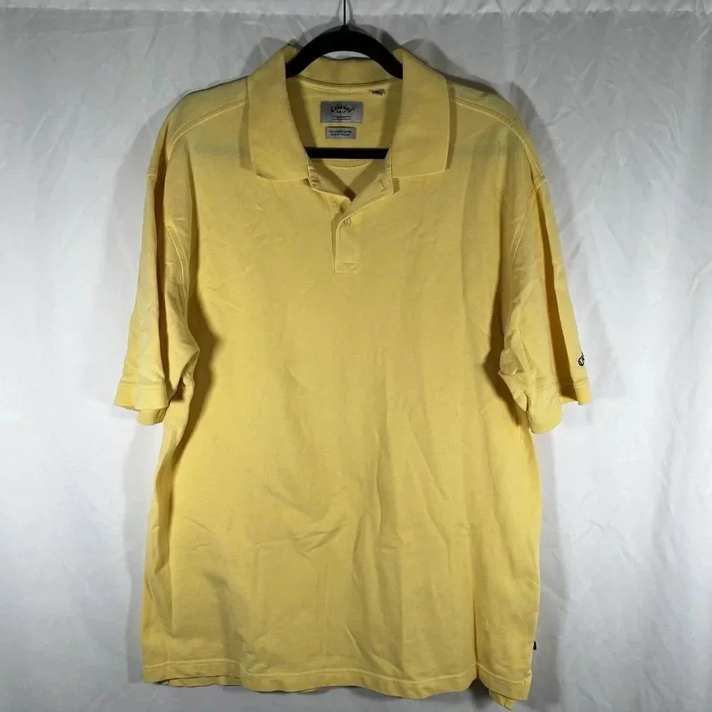 Callaway Golf Polo Men's XL Yellow Short Sleeve Collared